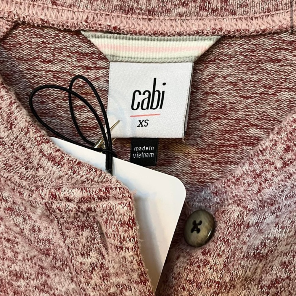 CAbi #4200 Henley Marled Pink Pullover. Size XS. NWT. - Picture 2 of 7